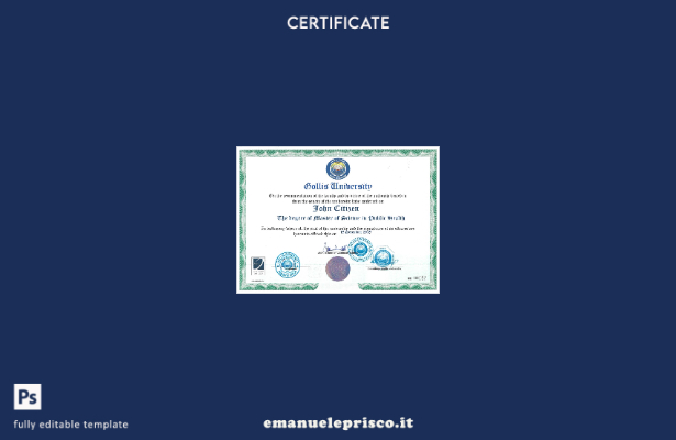 modello di certificato universitario Somaliland Gollis in stile verificato